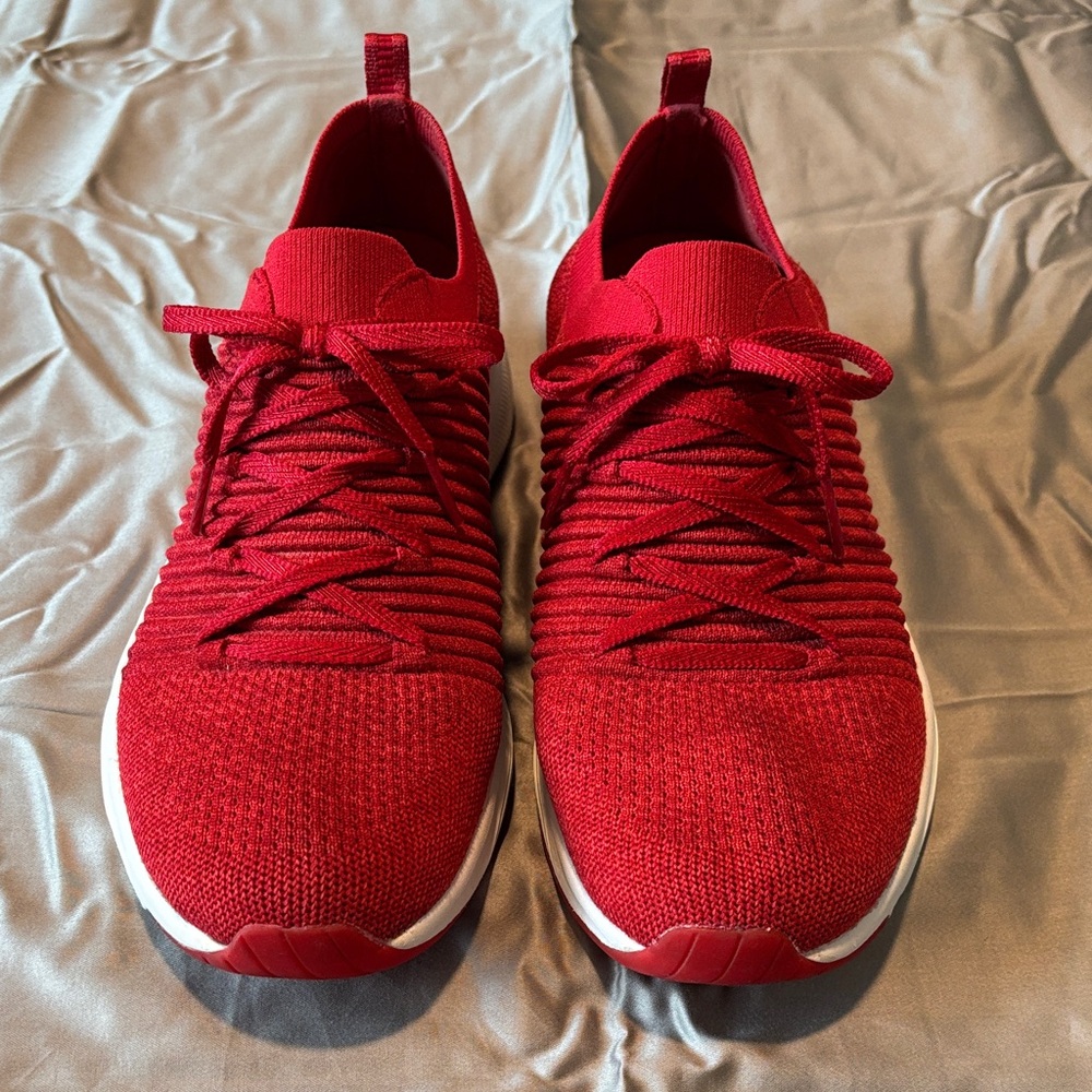 Skechers Women’s All-Cooled Memory Foam Red Knit Athletic Lace-Up Sneakers